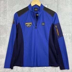 Kolon Sport Antarctica Expedition Half-Zip Pullover Wmns M Blue Black Patch Logo